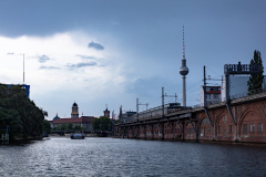 Abendstimmung auf der Spree an der Janowitzbrücke (Berlin)